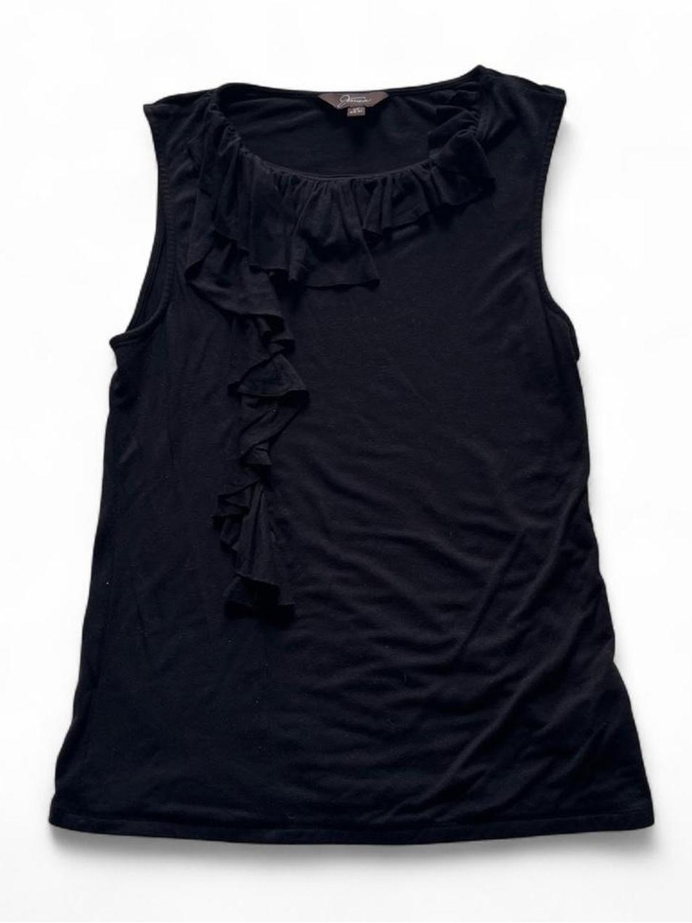 Size Small Black Jessica Ruffle Tank Top - Picture 3 of 6